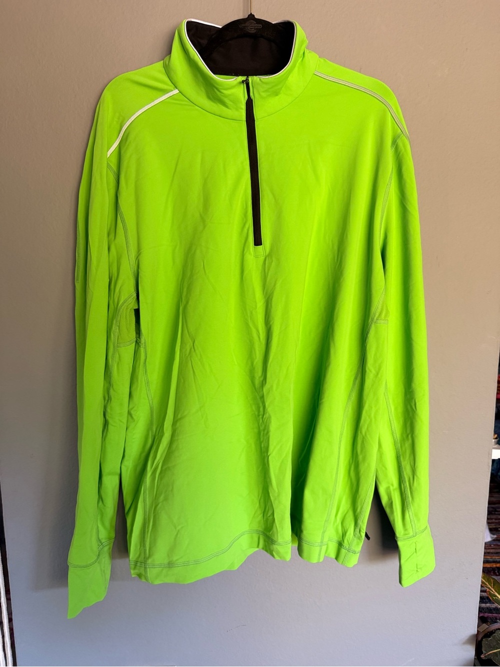 lululemon athletica Men's Lime Green Quarter-Zip Performance Jacket size XXL💚💚💚